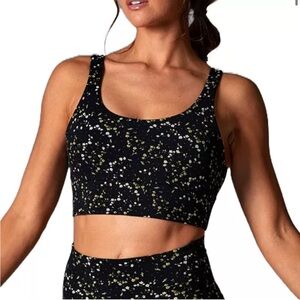 [tavi] nwot empower sports bra ditsy floral black S